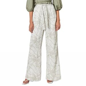 Charlie Holiday Bask Tie Waist Wide Leg Linen & Cotton Pant